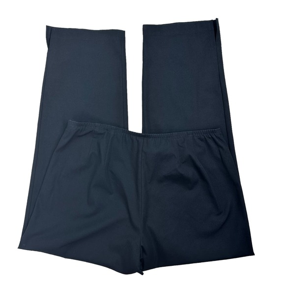 Eileen Fisher Black Pants Sz Medium Relaxed Cropped Leg Organic Cotton Side Zip - Picture 4 of 10